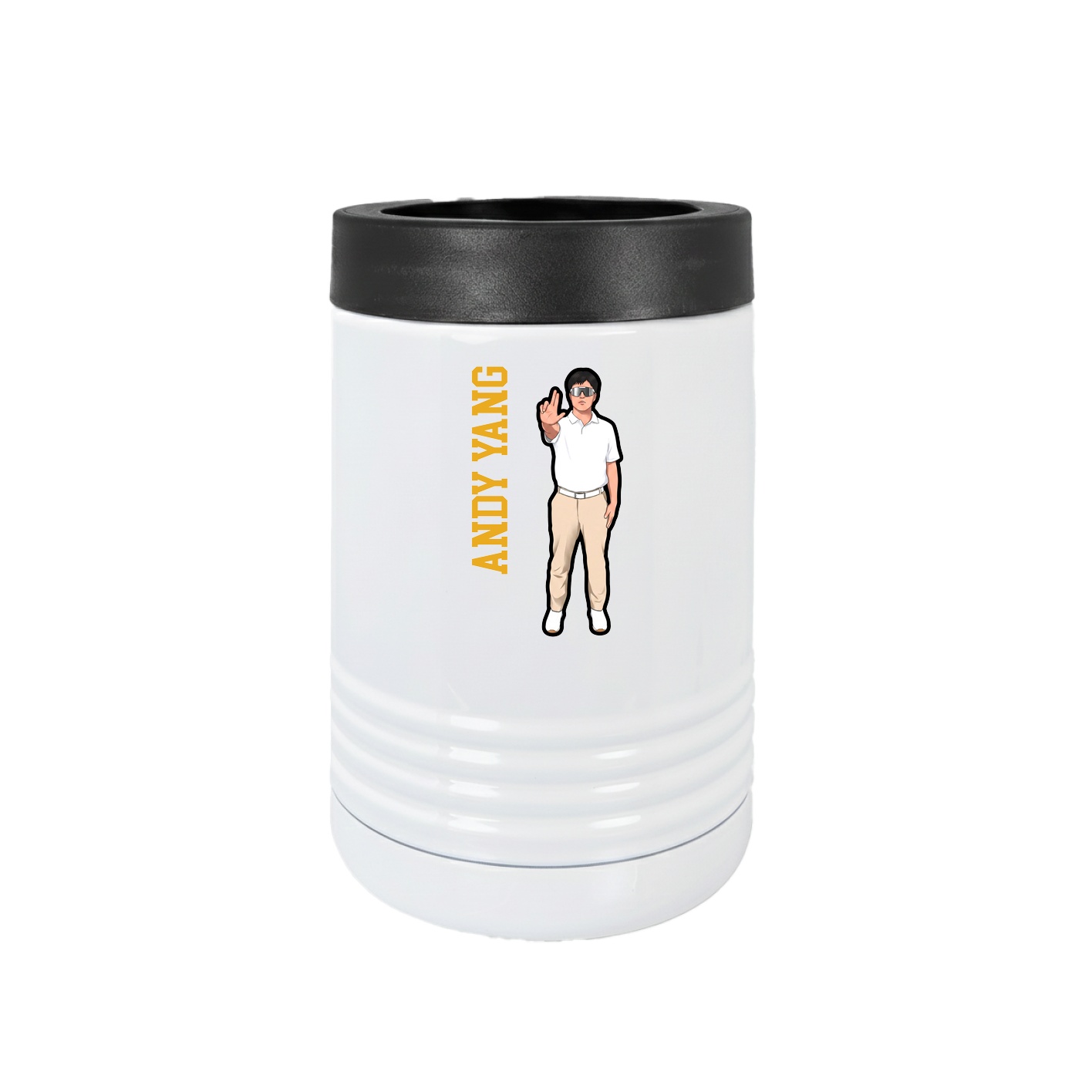 Beverage Holder — Name Vertical in White