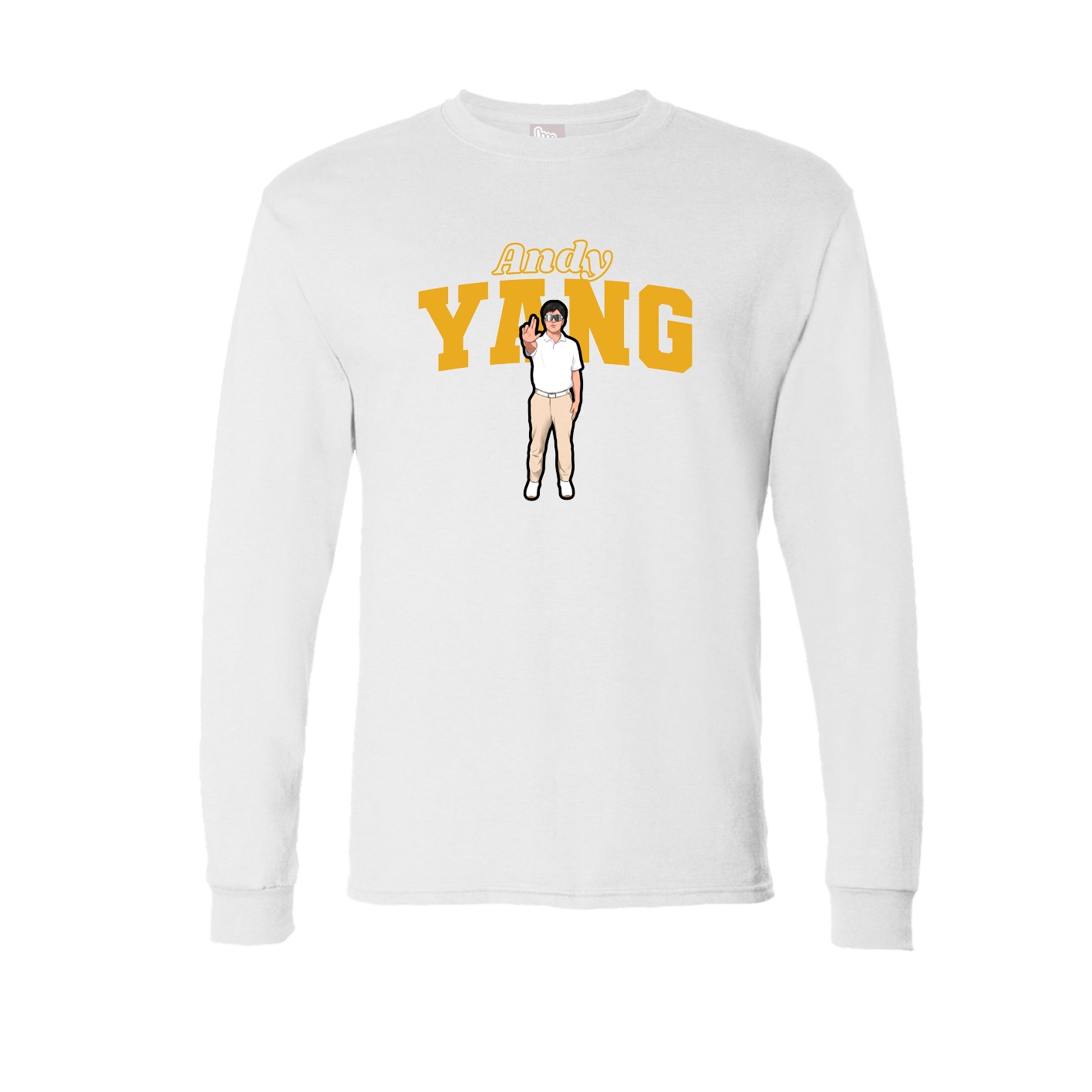 Long Sleeve Tee — Name Arch in White