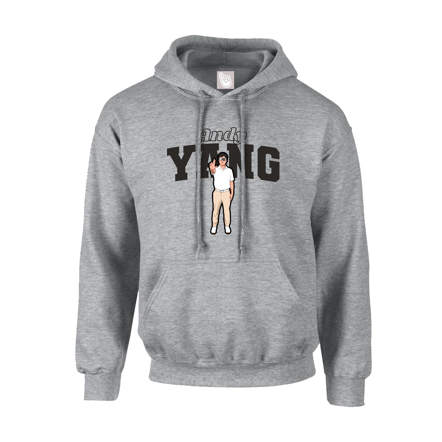 Youth Hoodie — Name Arch in Grey