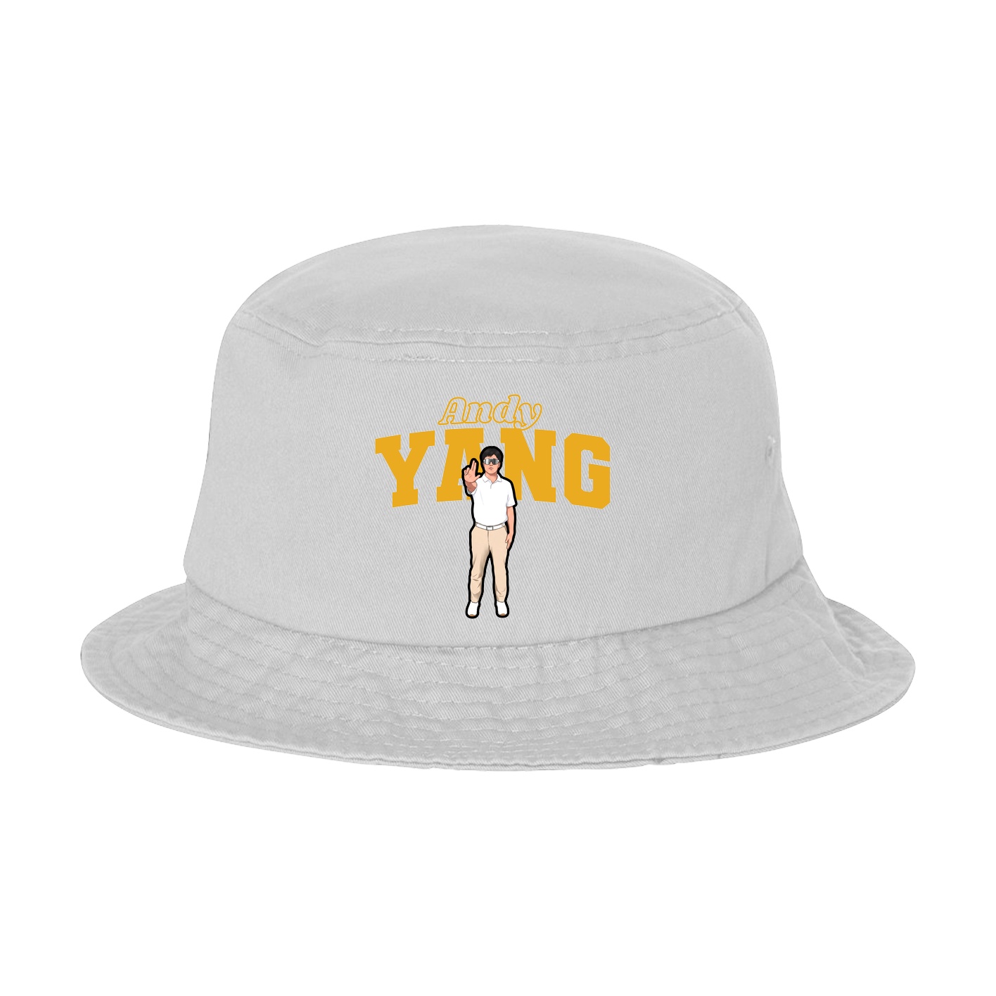 Bucket Cap — Name Arch in White