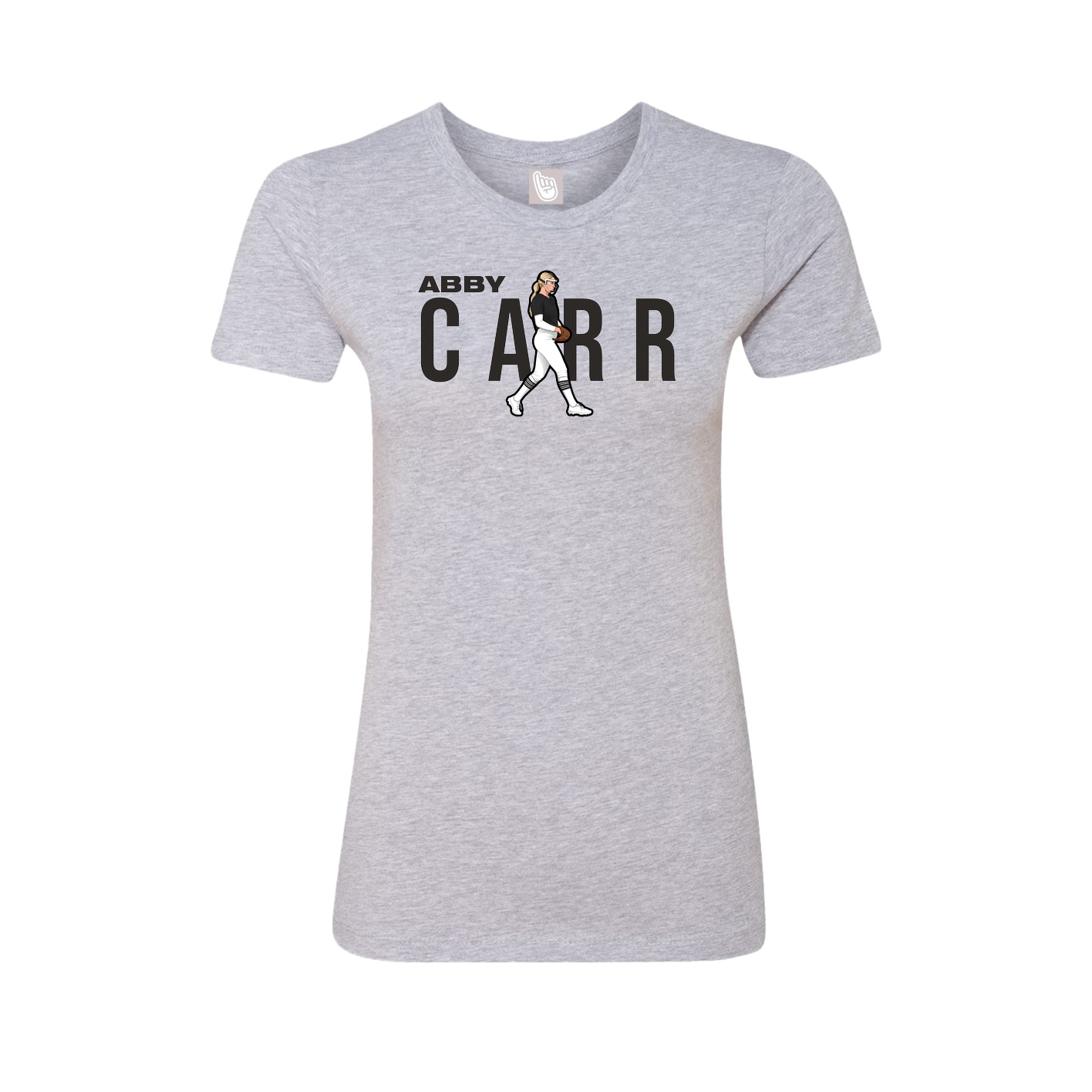 Fitted Women's Tee — Player Name in Grey
