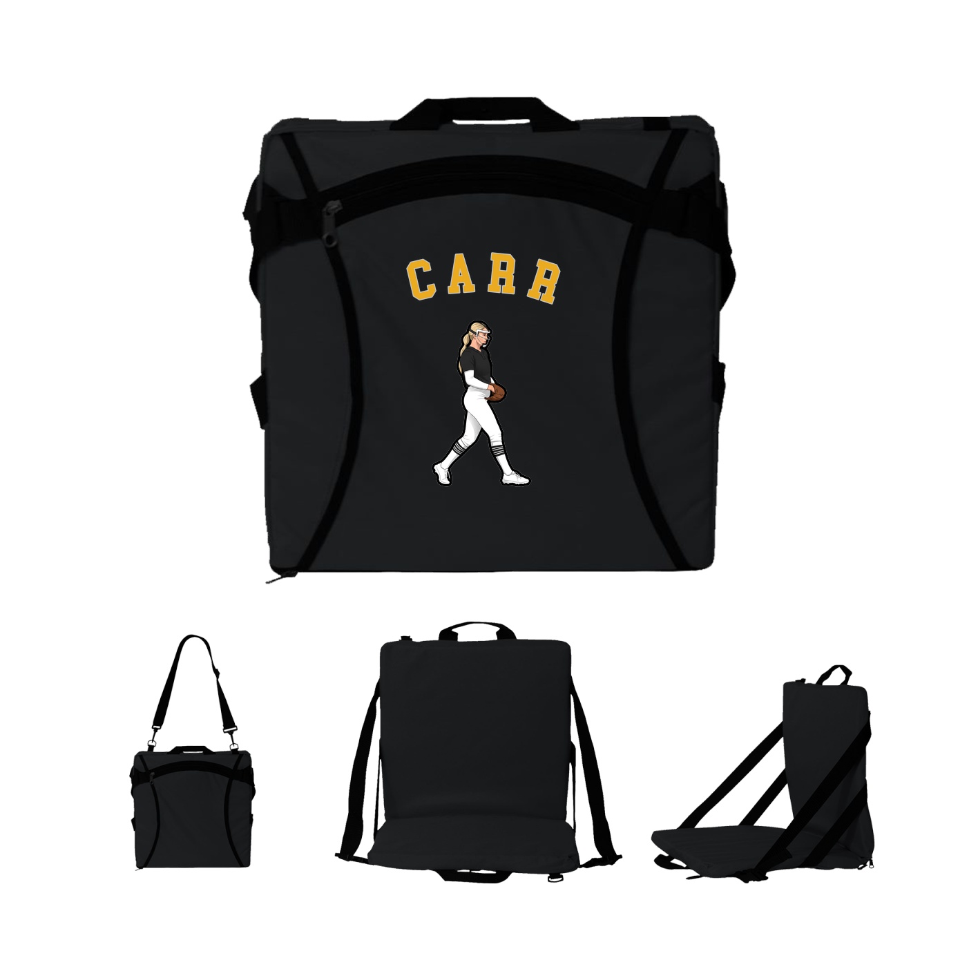Folding Stadium Seat — Shirsey Arch in Black