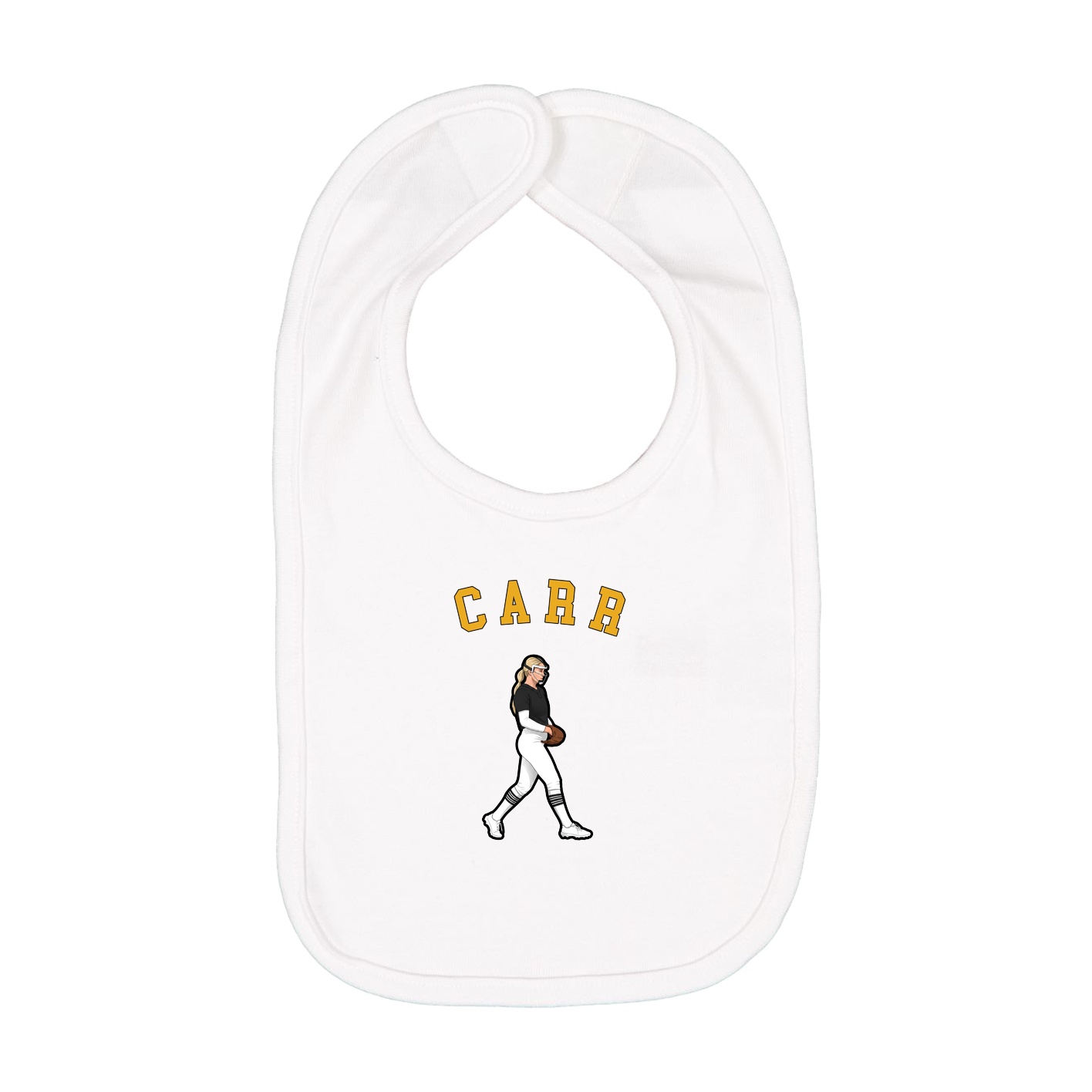 Infant Bib — Shirsey Arch in White