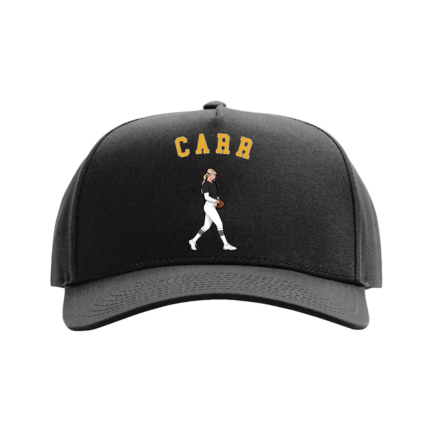 Full Fabric Five-Panel Champ Cap — Shirsey Arch in Black