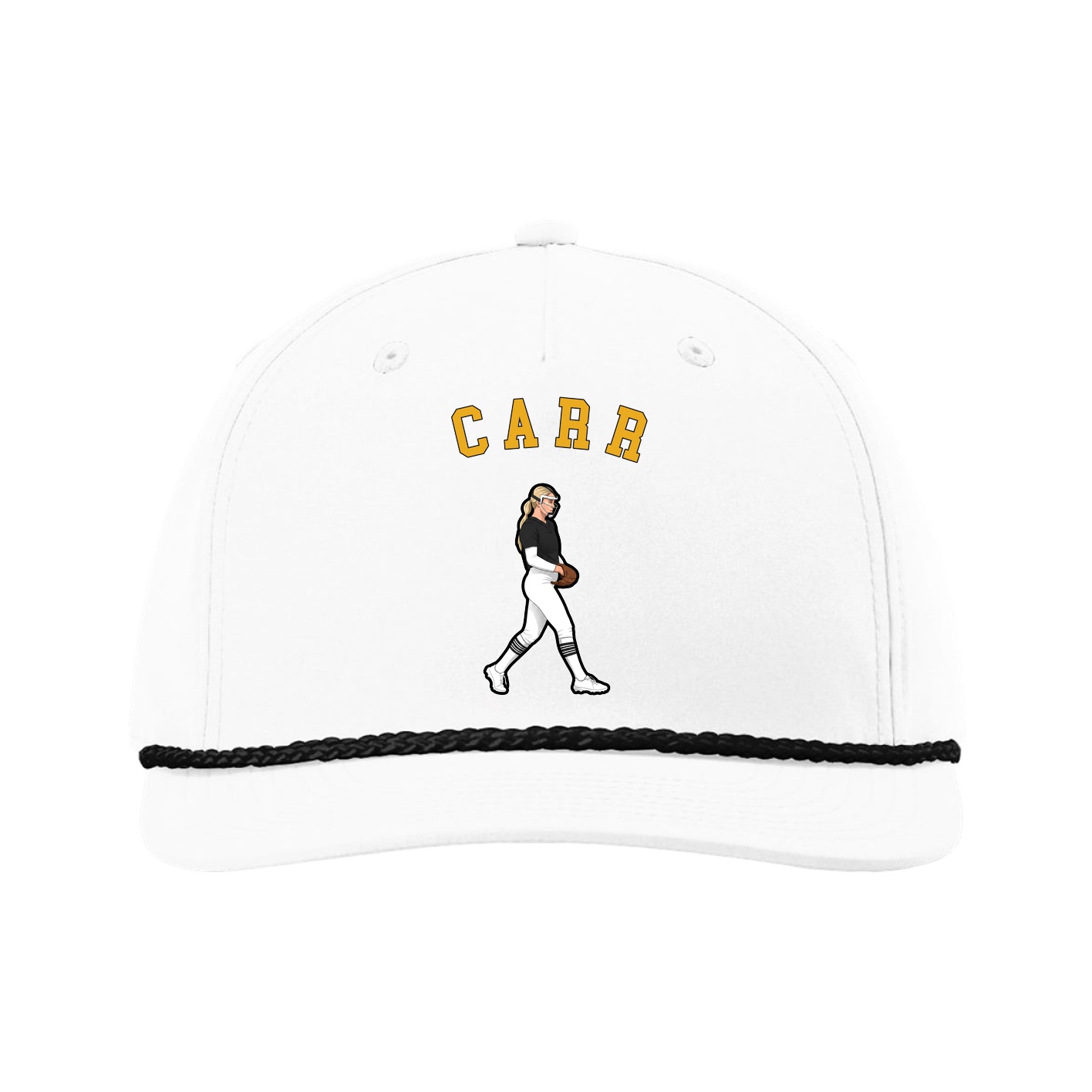Five-Panel Classic Rope Cap — Shirsey Arch in White