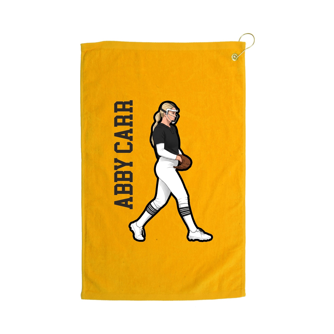 Golf Towel — Name Vertical in Gold