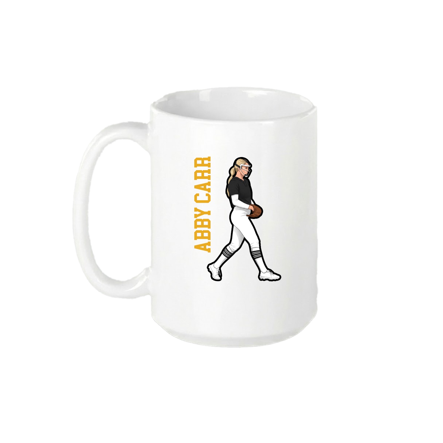 15oz Coffee Mug — Name Vertical in White