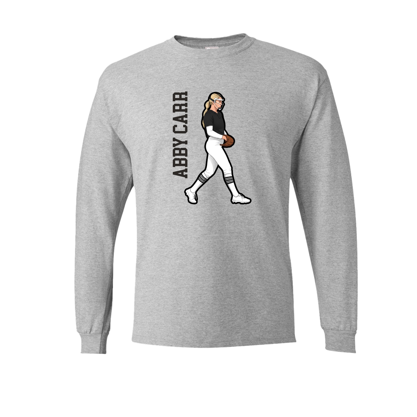 Long Sleeve Tee — Name Vertical in Grey