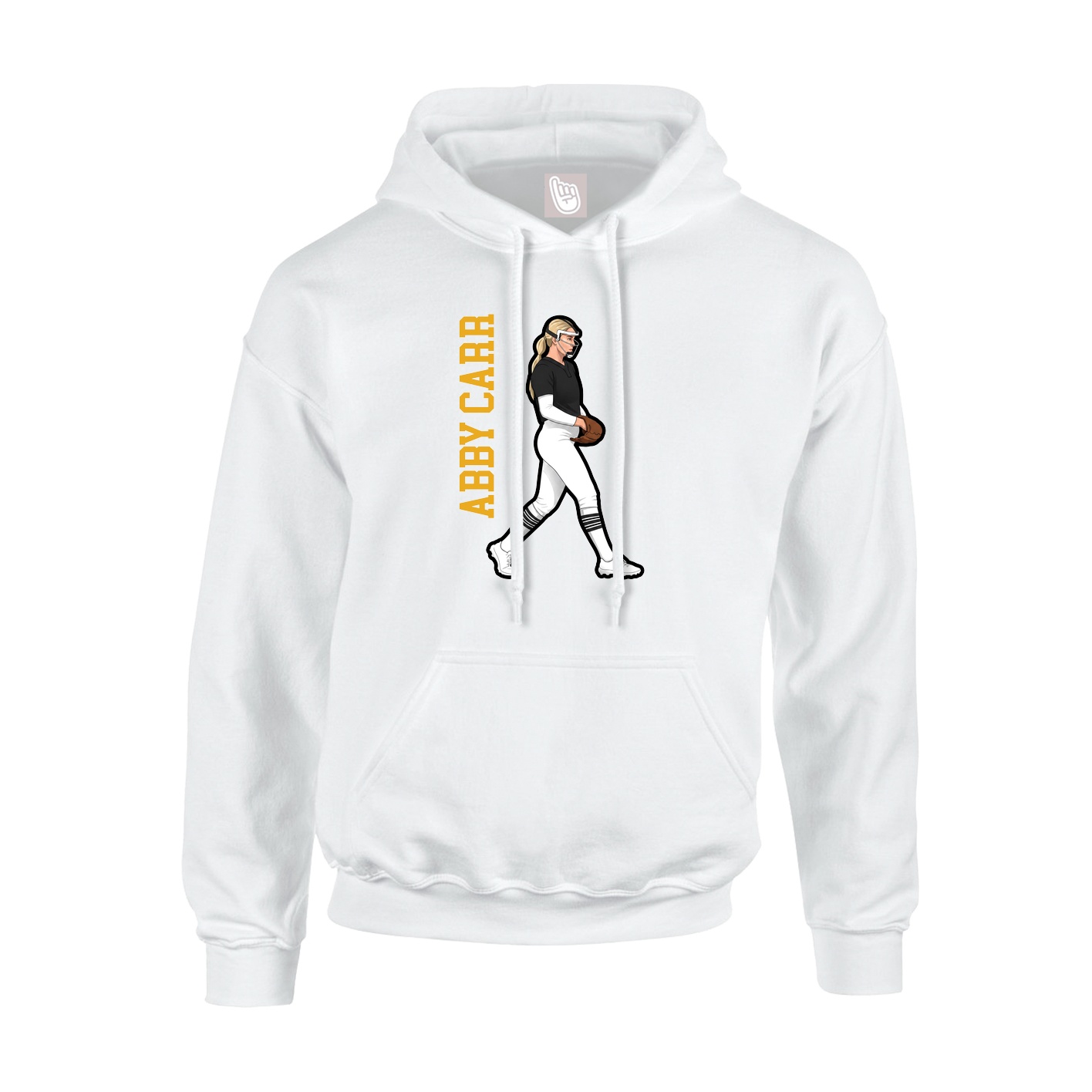 Hoodie — Name Vertical in White