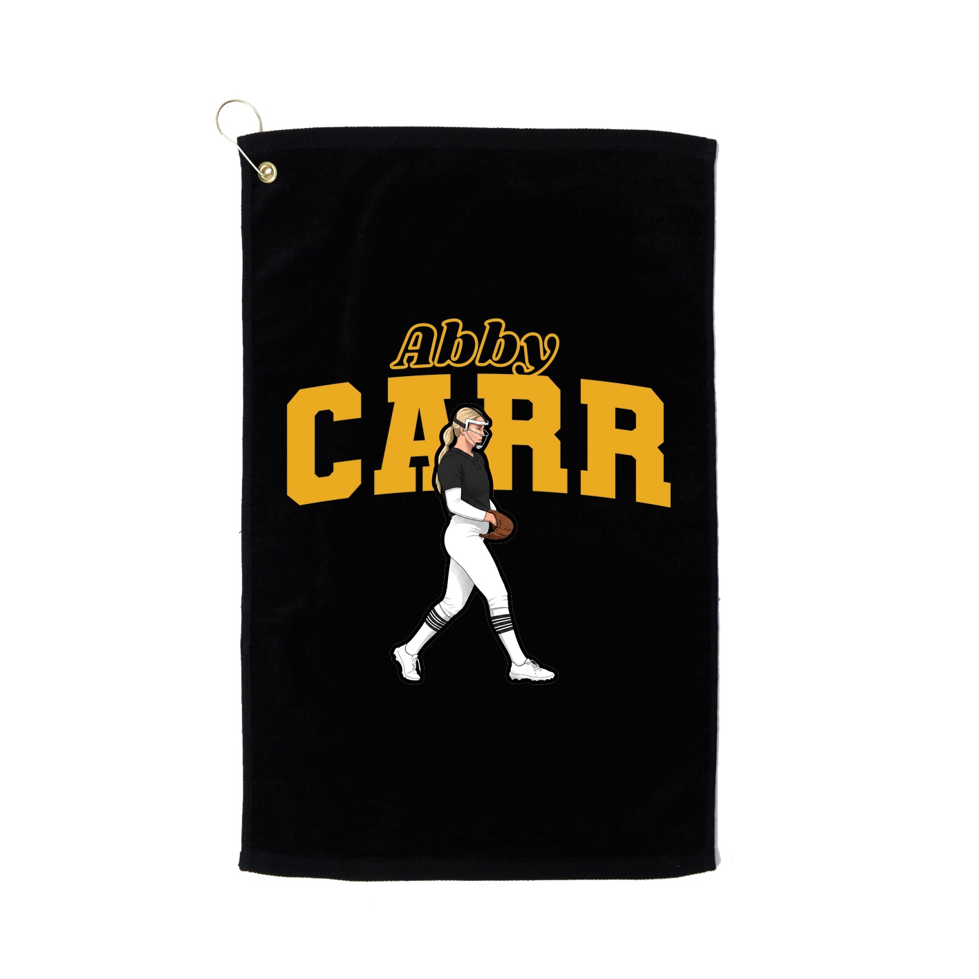 Golf Towel — Name Arch in Black