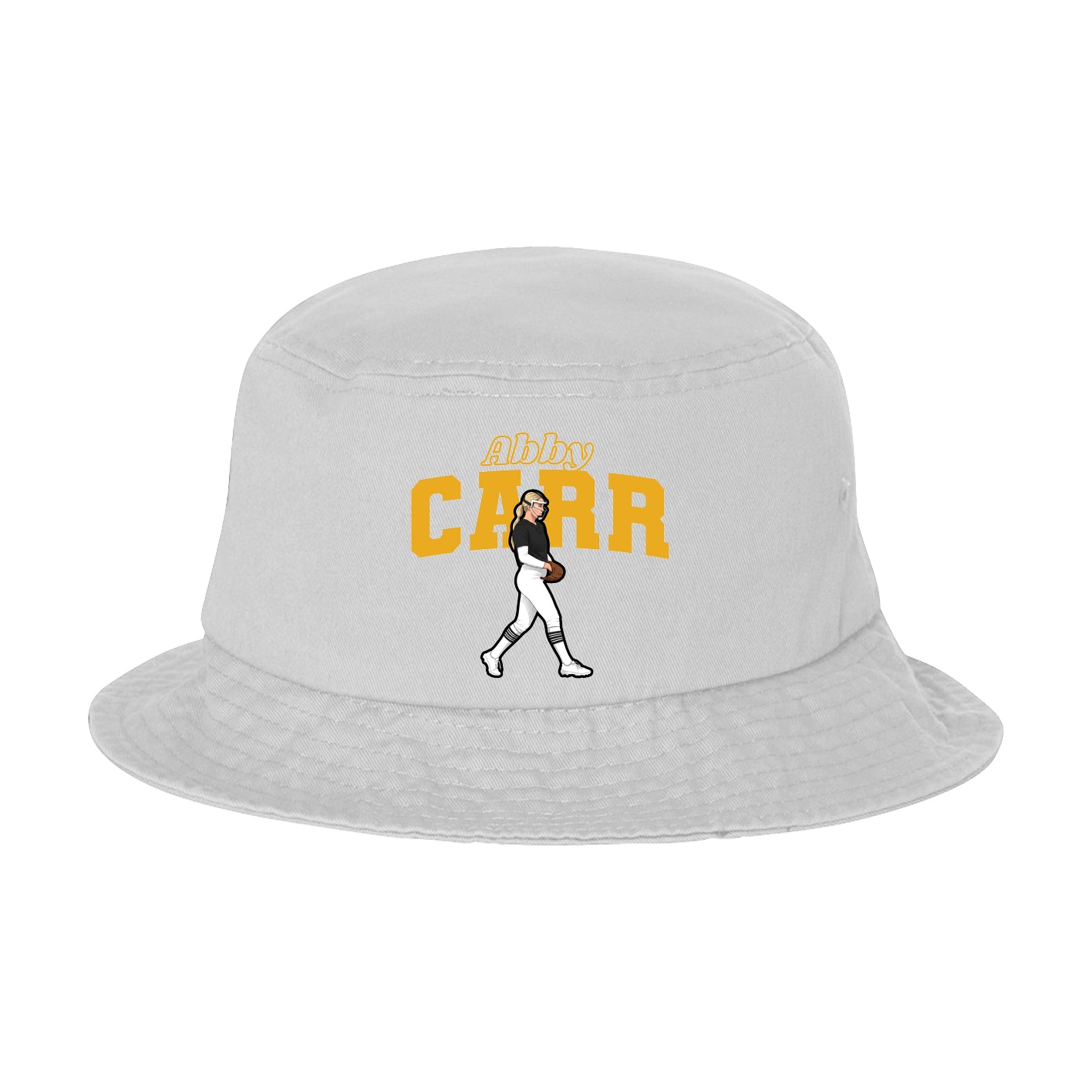Bucket Cap — Name Arch in White