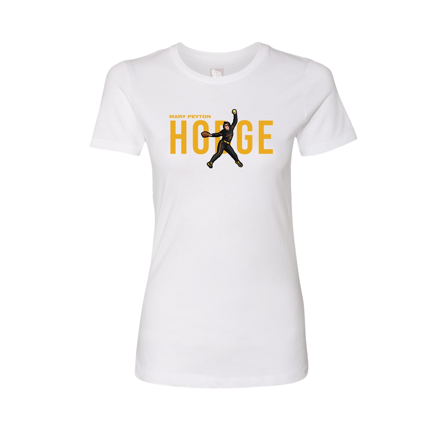 Fitted Women's Tee — Player Name in White