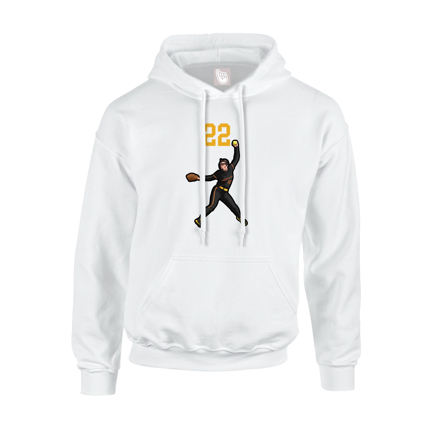 Hoodie — Number Top in White
