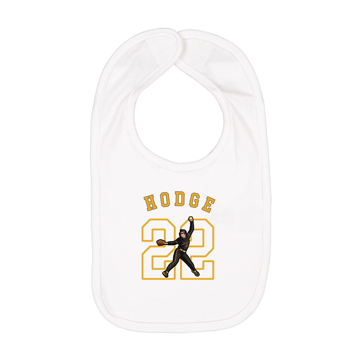 Infant Bib — Shirsey Arch in White