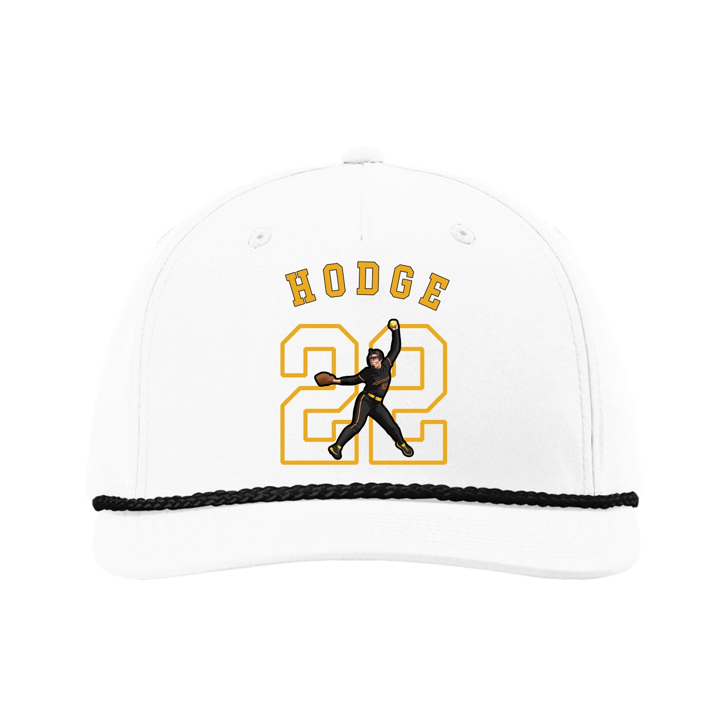 Five-Panel Classic Rope Cap — Shirsey Arch in White