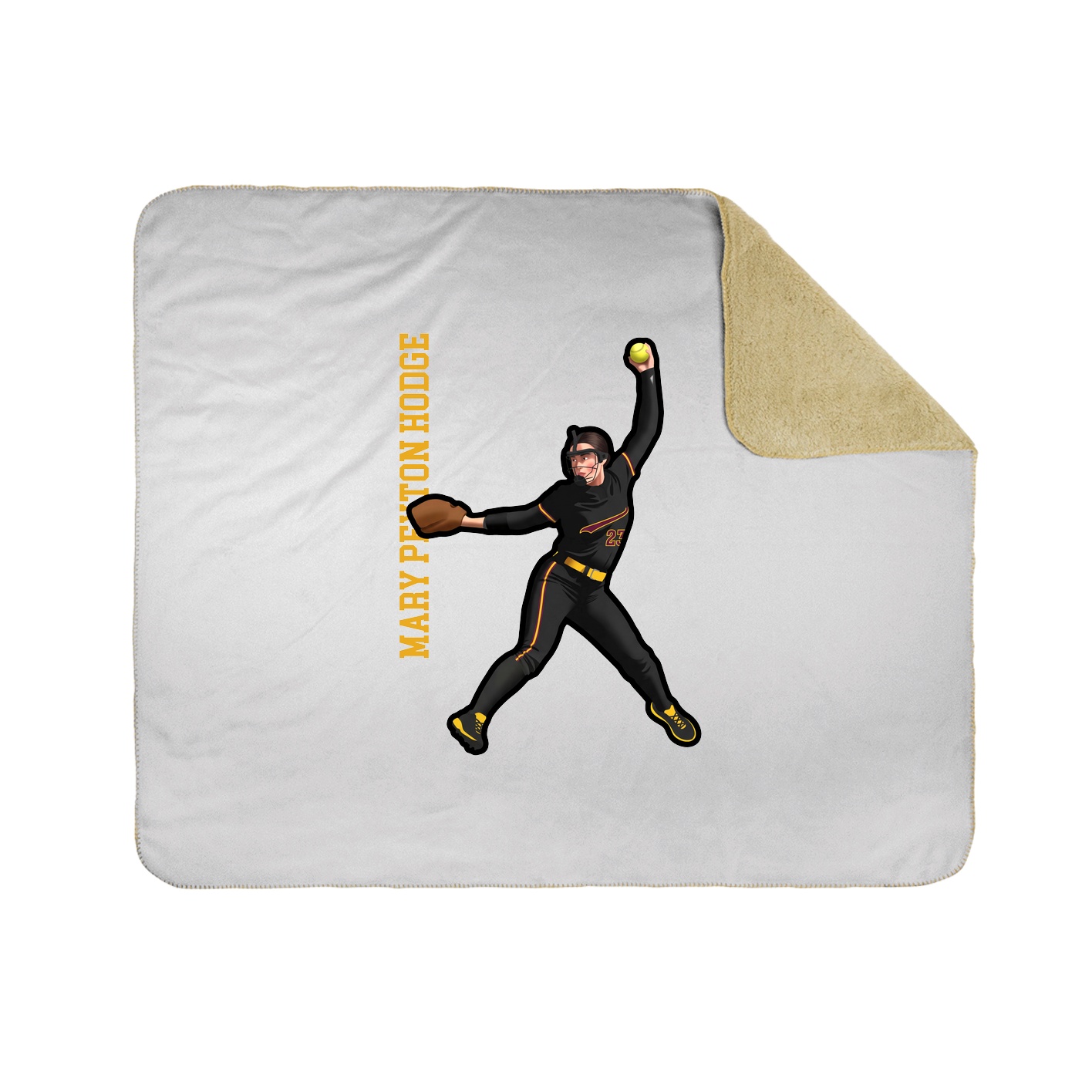 Throw Blanket — Name Vertical in White