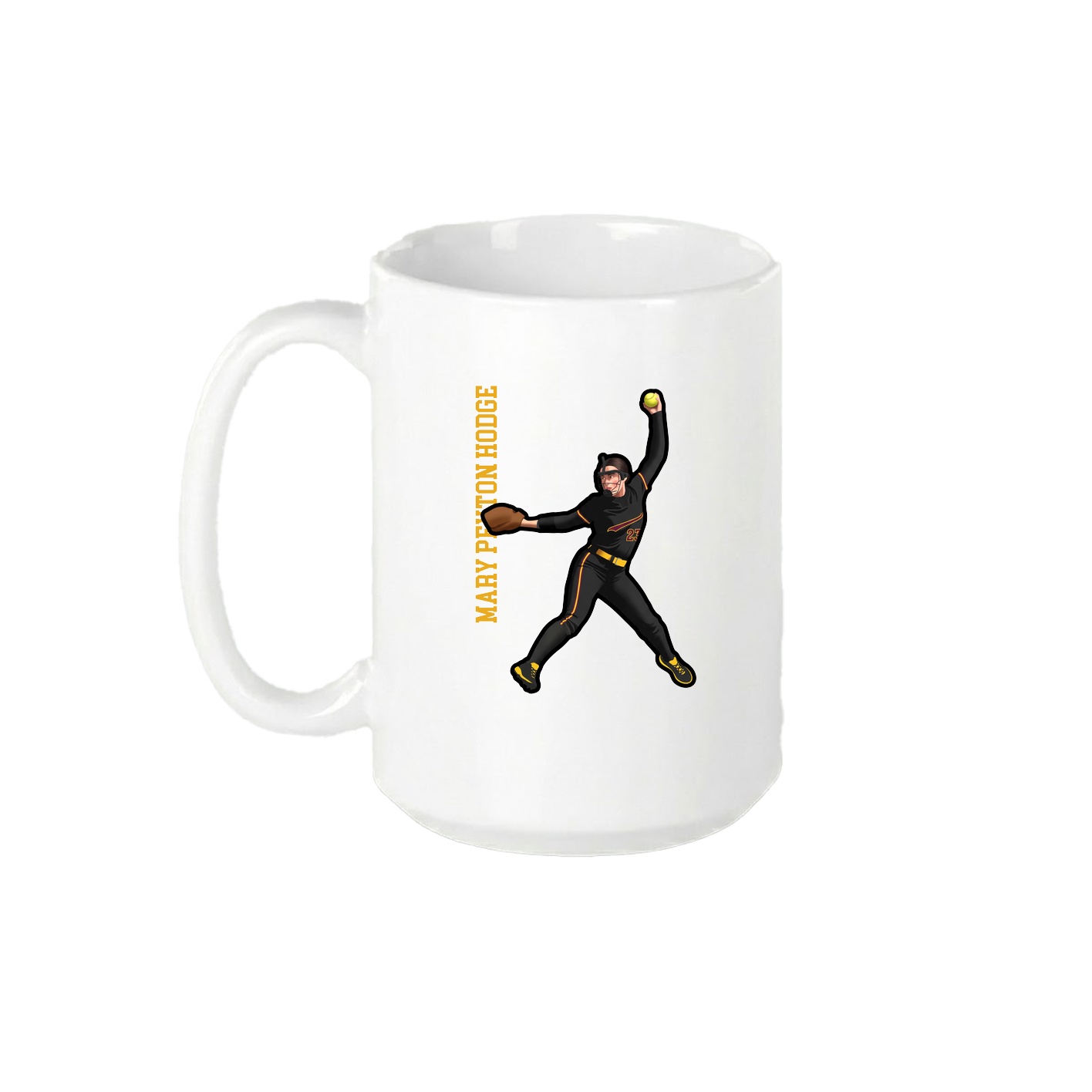 15oz Coffee Mug — Name Vertical in White