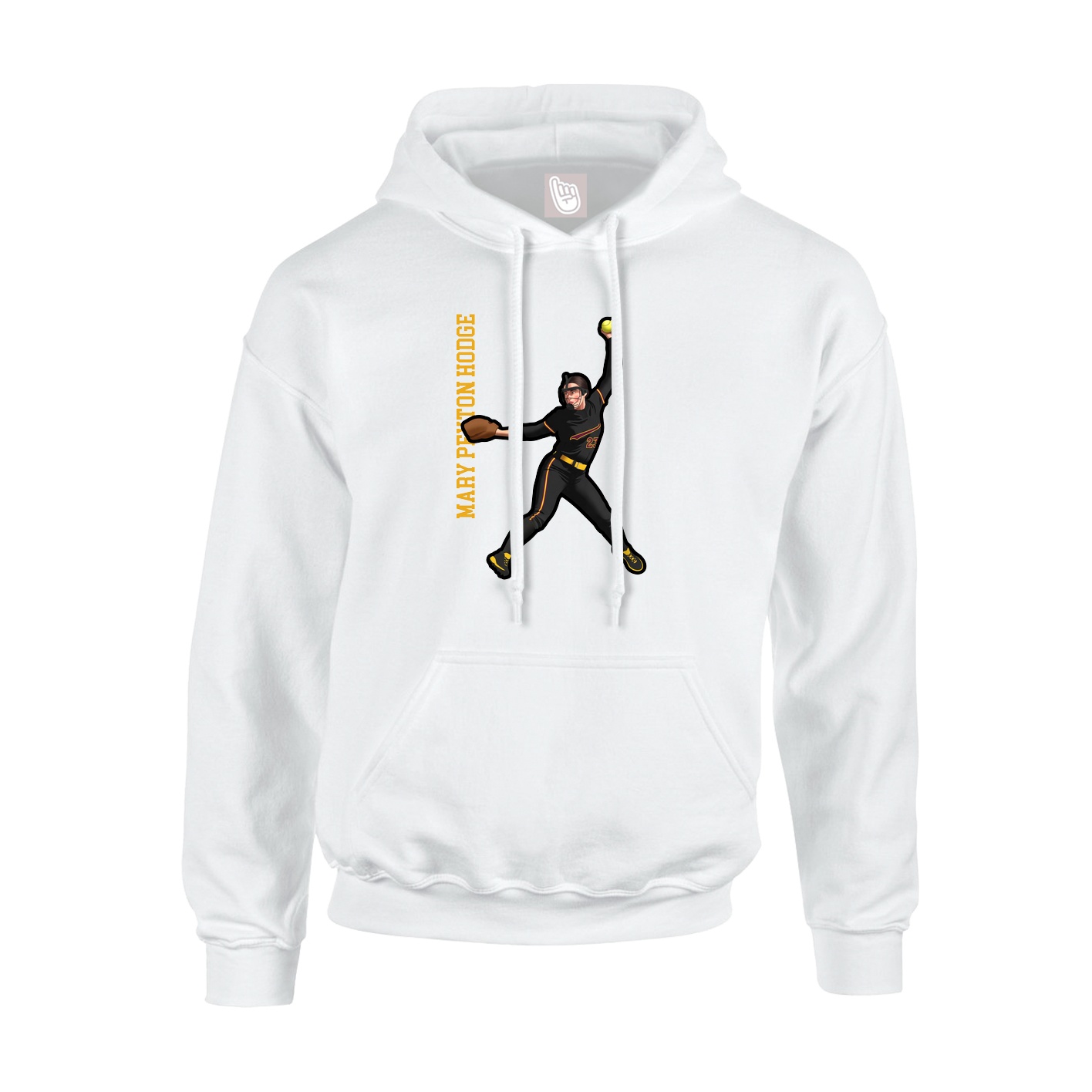 Youth Hoodie — Name Vertical in White