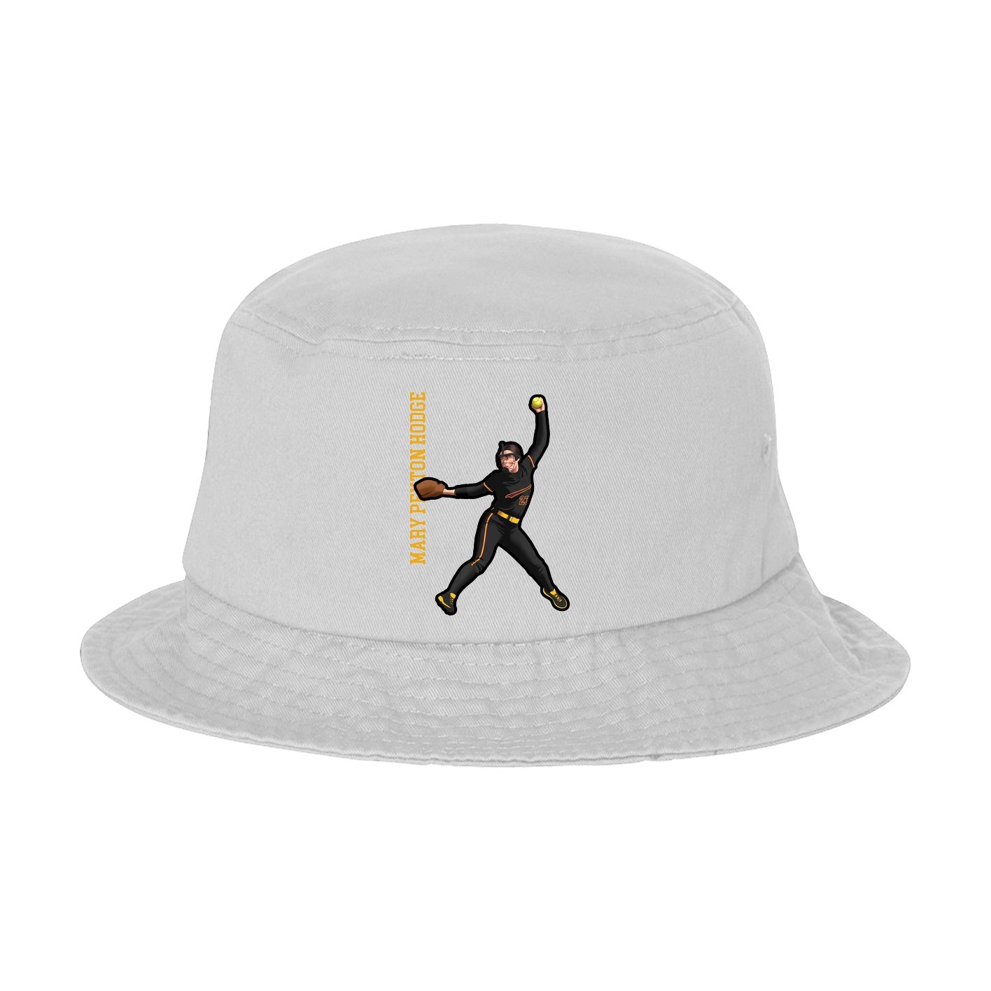 Bucket Cap — Name Vertical in White