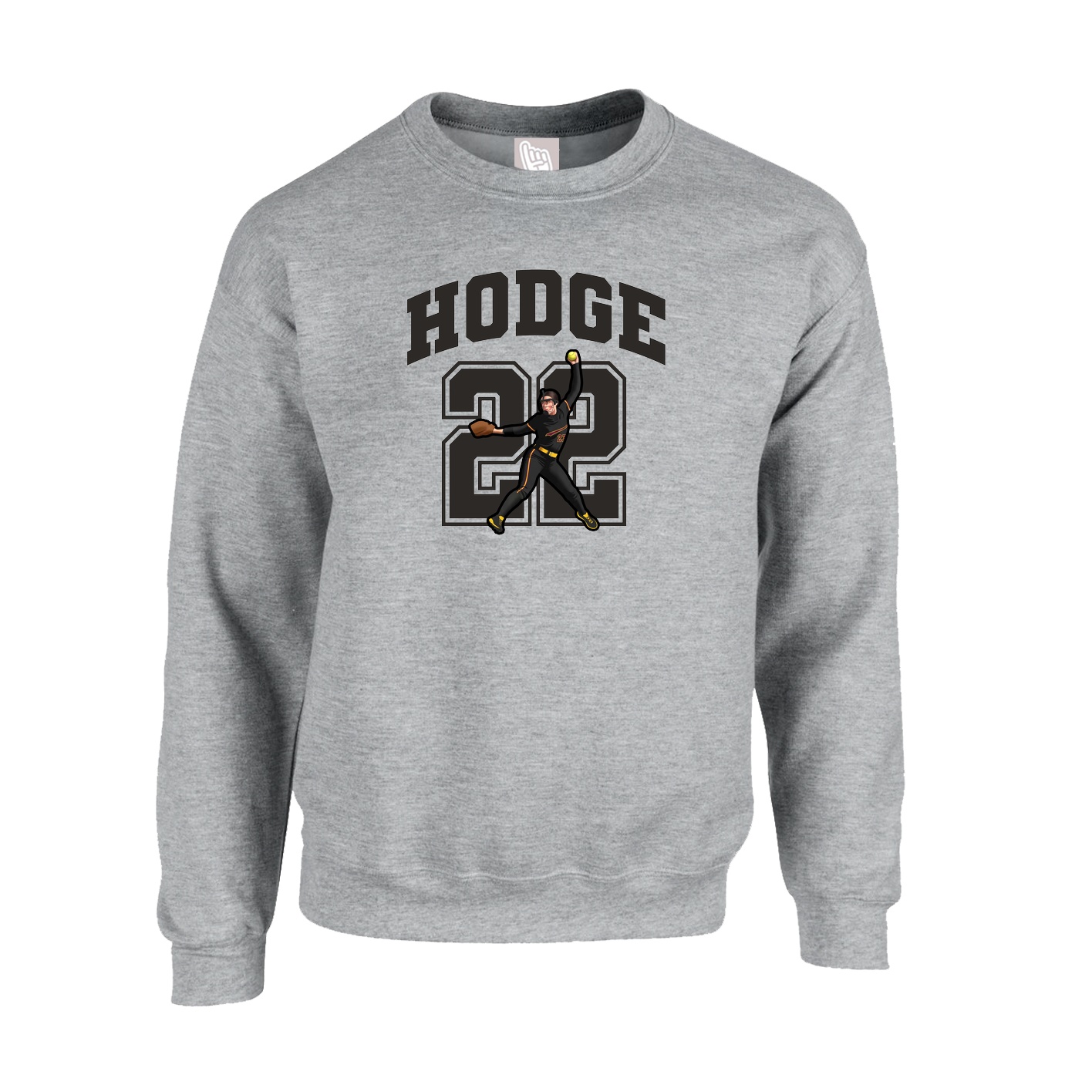 Fleece Crew — Number in Grey