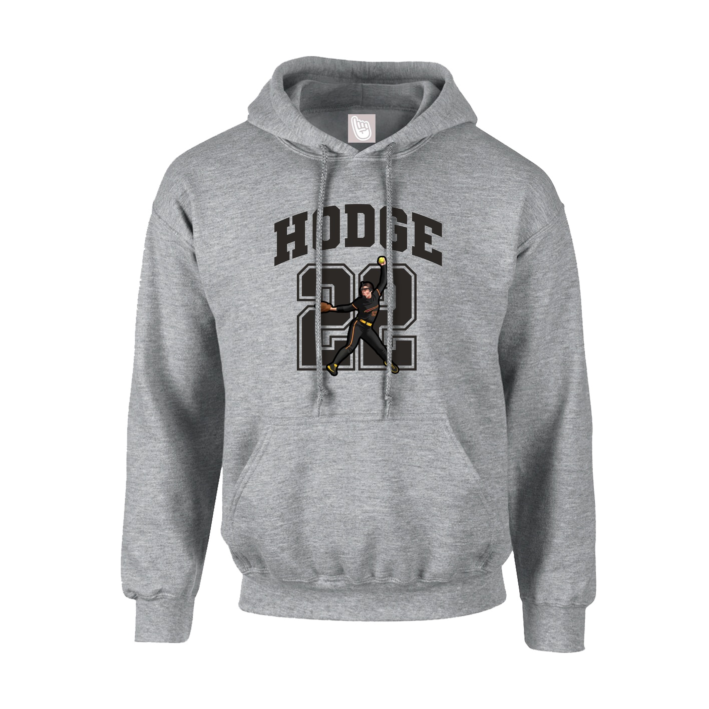 Youth Hoodie — Number in Grey