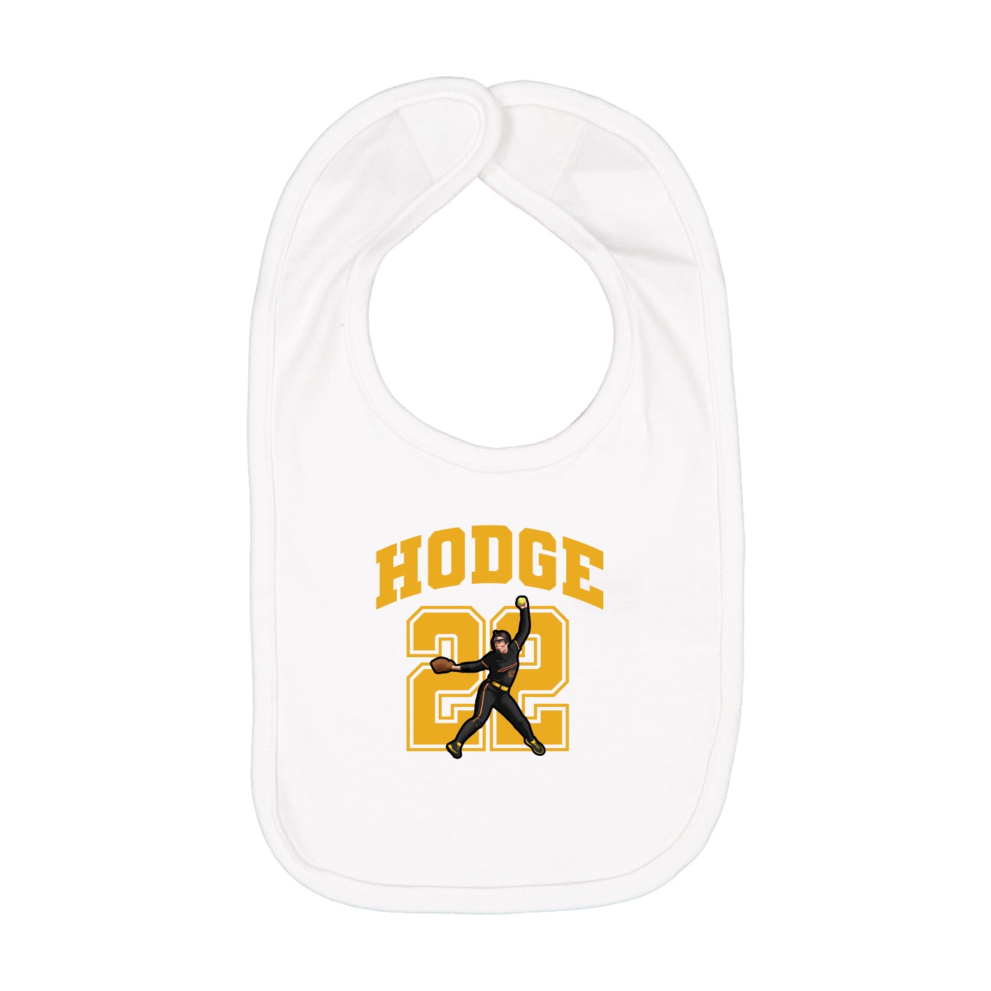 Infant Bib — Number in White