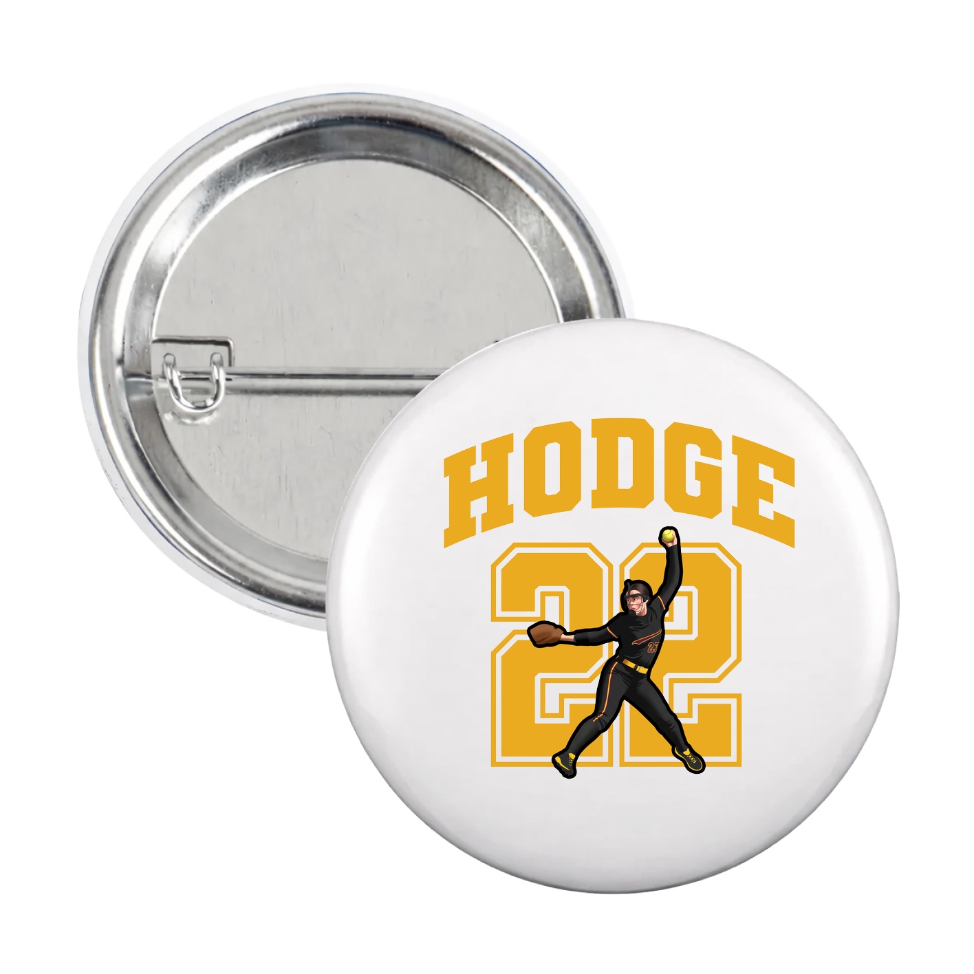 Game Day Button — Number in White