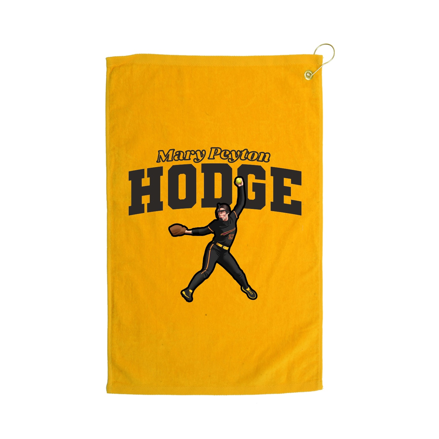 Golf Towel — Name Arch in Gold