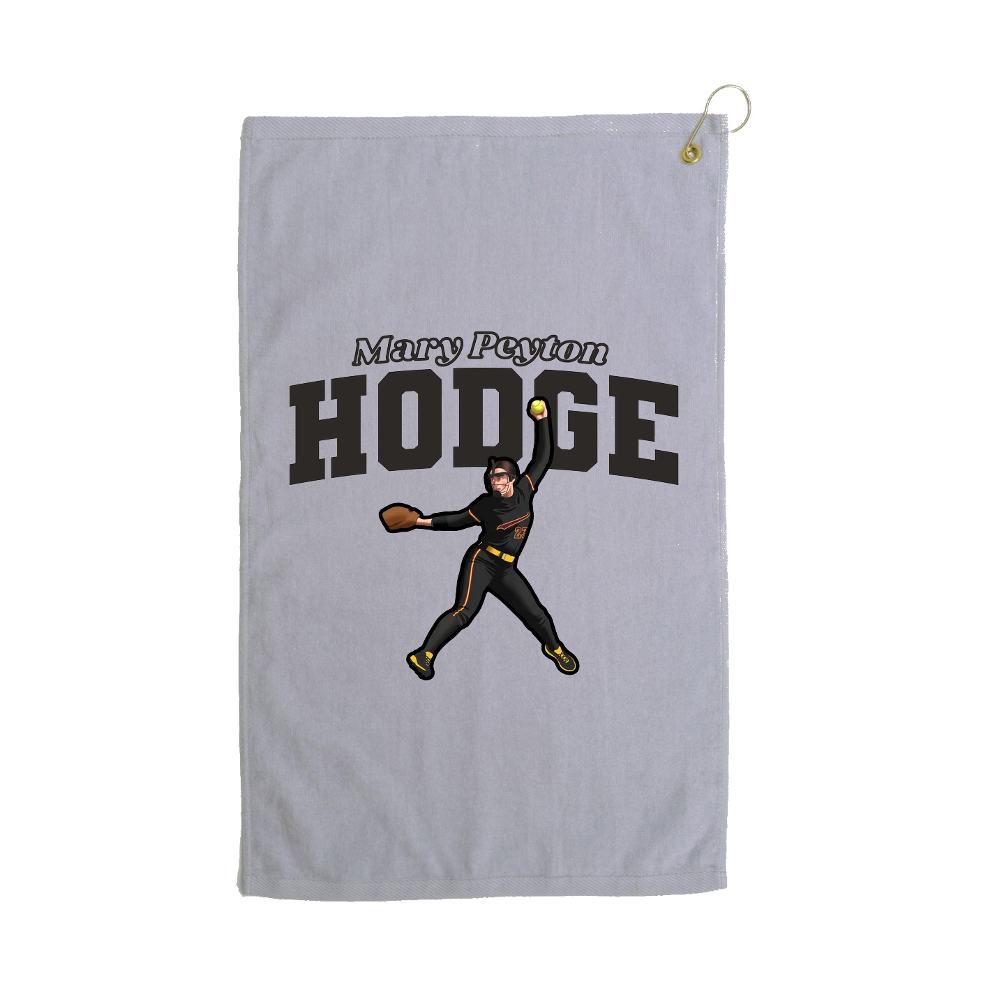 Golf Towel — Name Arch in Grey