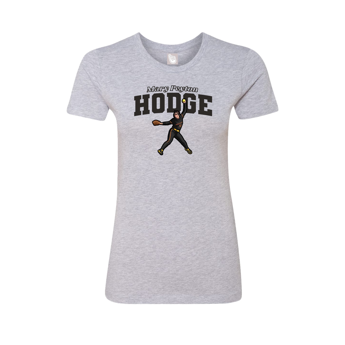 Fitted Women's Tee — Name Arch in Grey