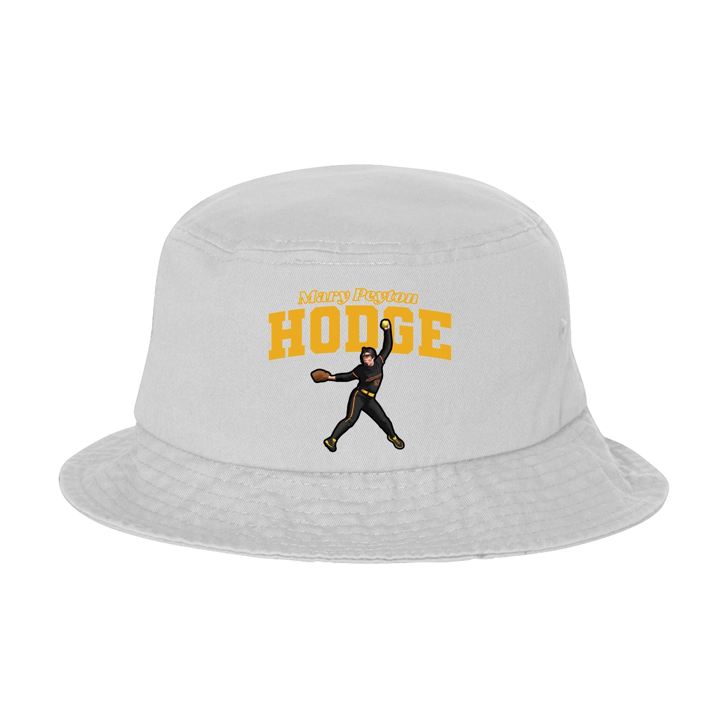 Bucket Cap — Name Arch in White