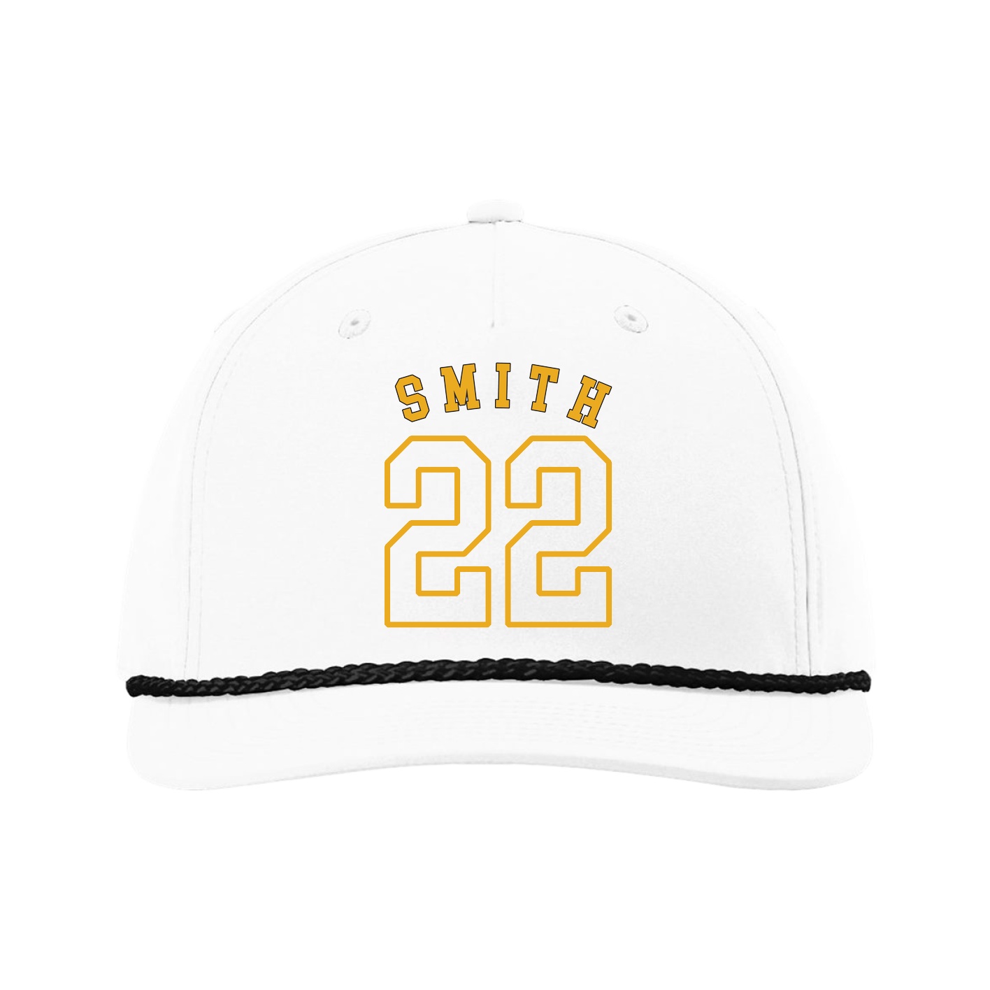 Five-Panel Classic Rope Cap — Shirsey Arch in White