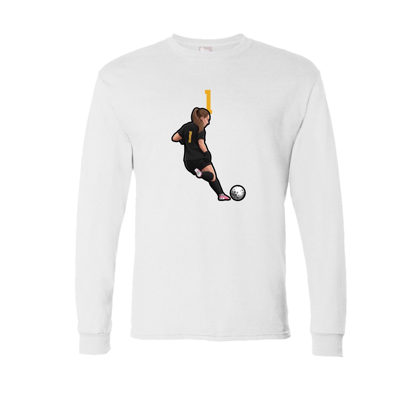 Long Sleeve Tee — Number Top in White