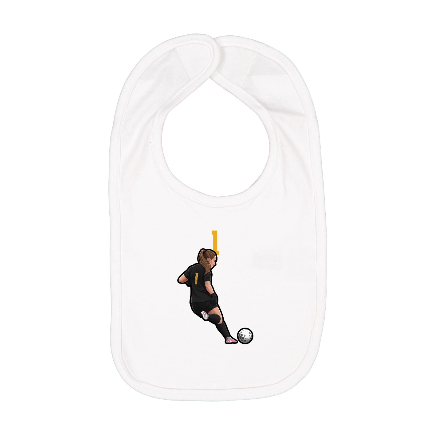 Infant Bib — Number Top in White