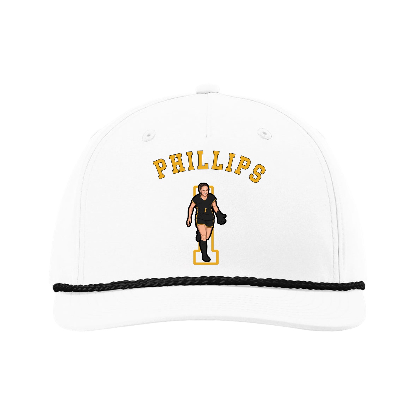 Five-Panel Classic Rope Cap — Shirsey Arch in White