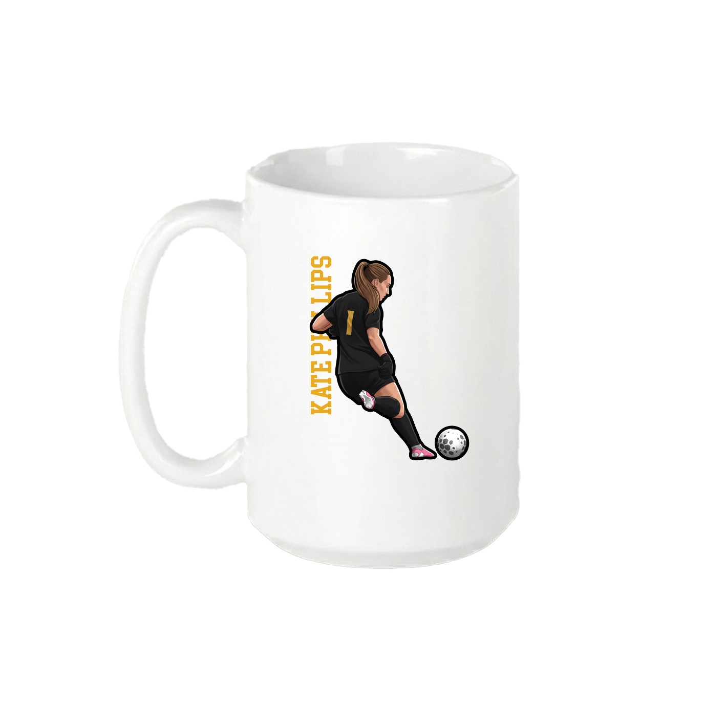 15oz Coffee Mug — Name Vertical in White