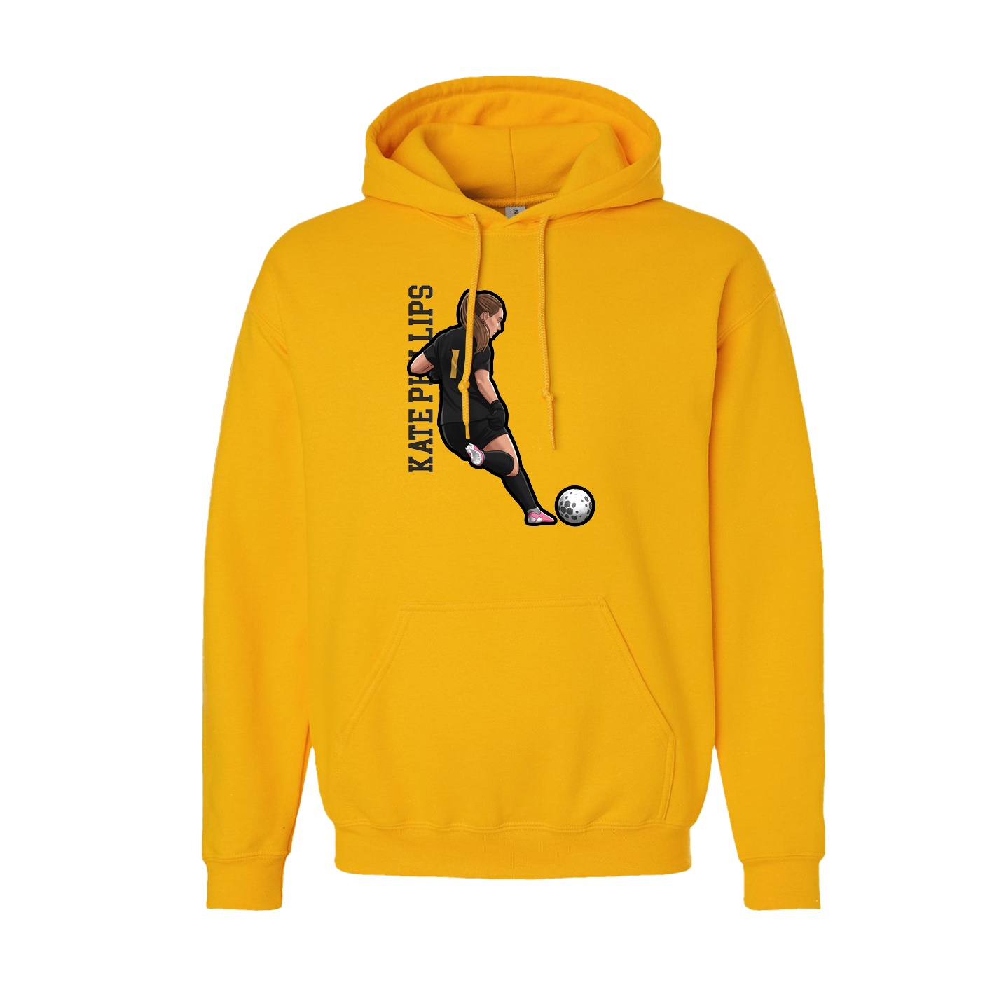 Youth Hoodie — Name Vertical in Gold