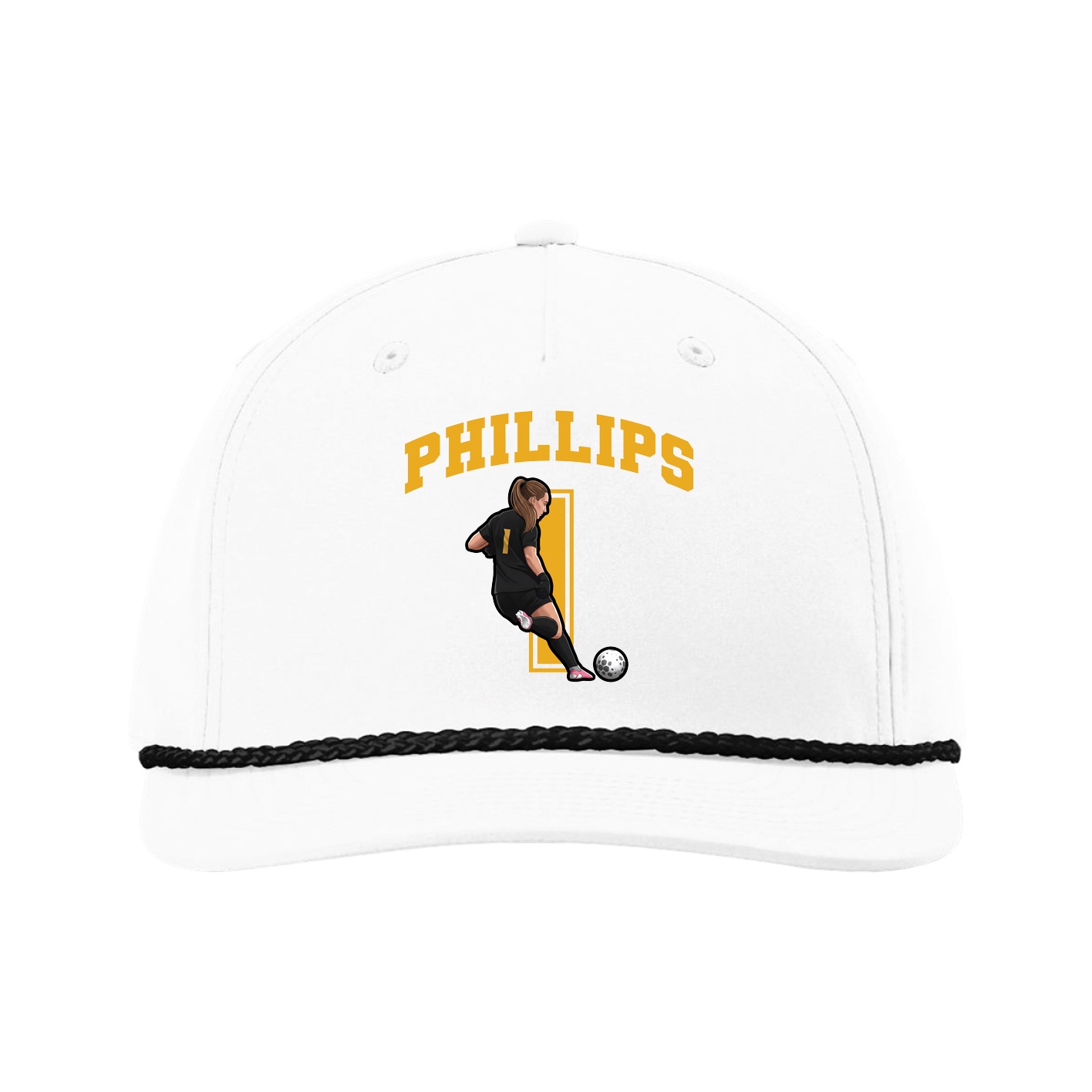 Five-Panel Classic Rope Cap — Number in White