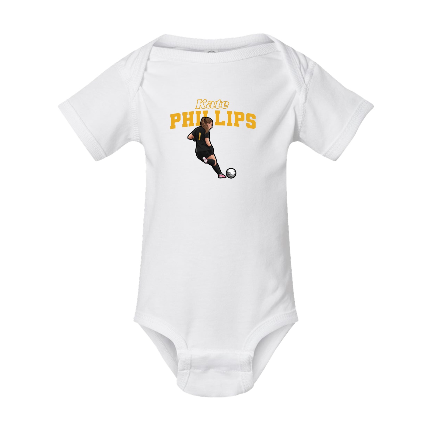 Baby Onesie — Name Arch in White