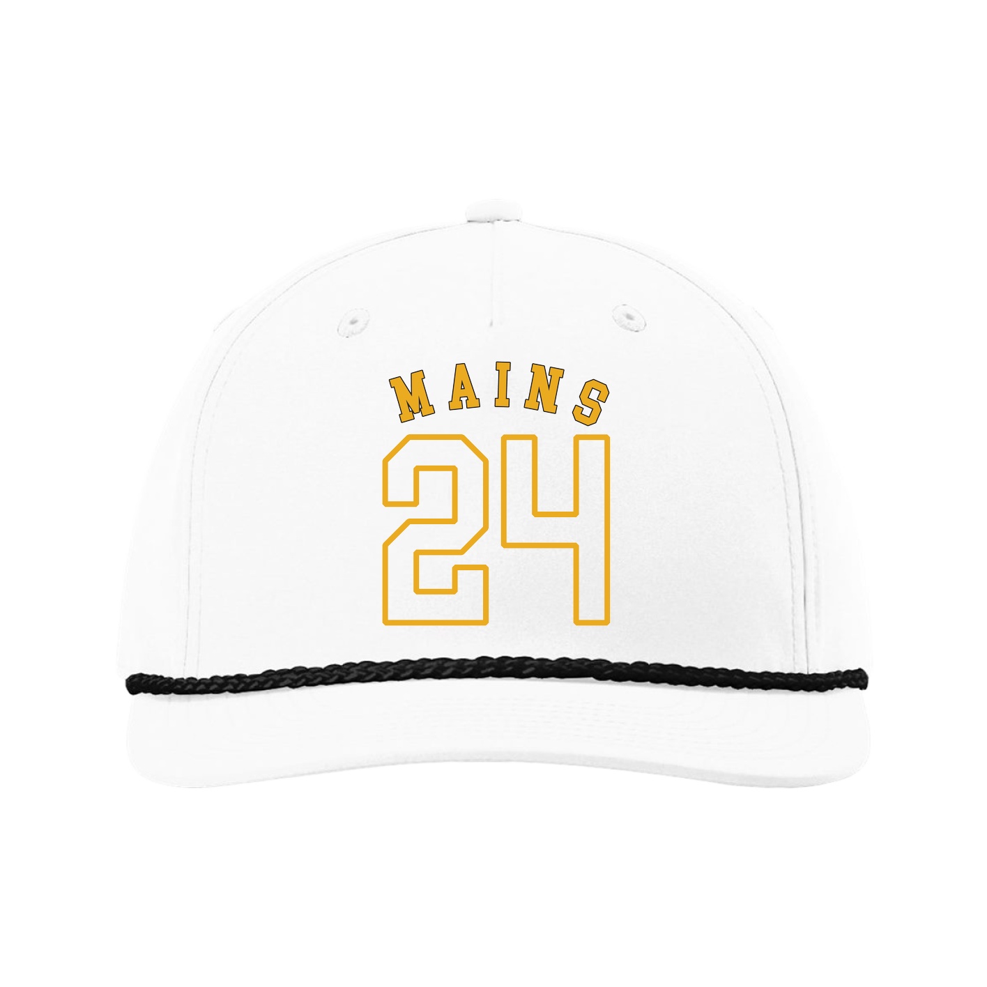 Five-Panel Classic Rope Cap — Shirsey Arch in White