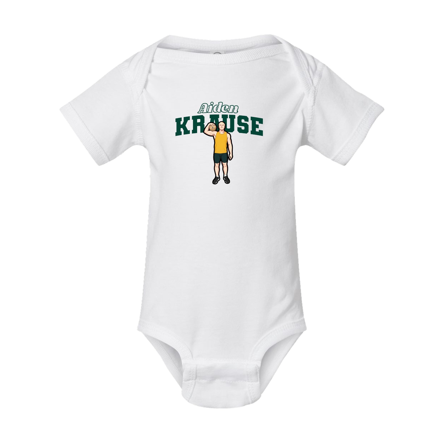 Baby Onesie — Name Arch in White