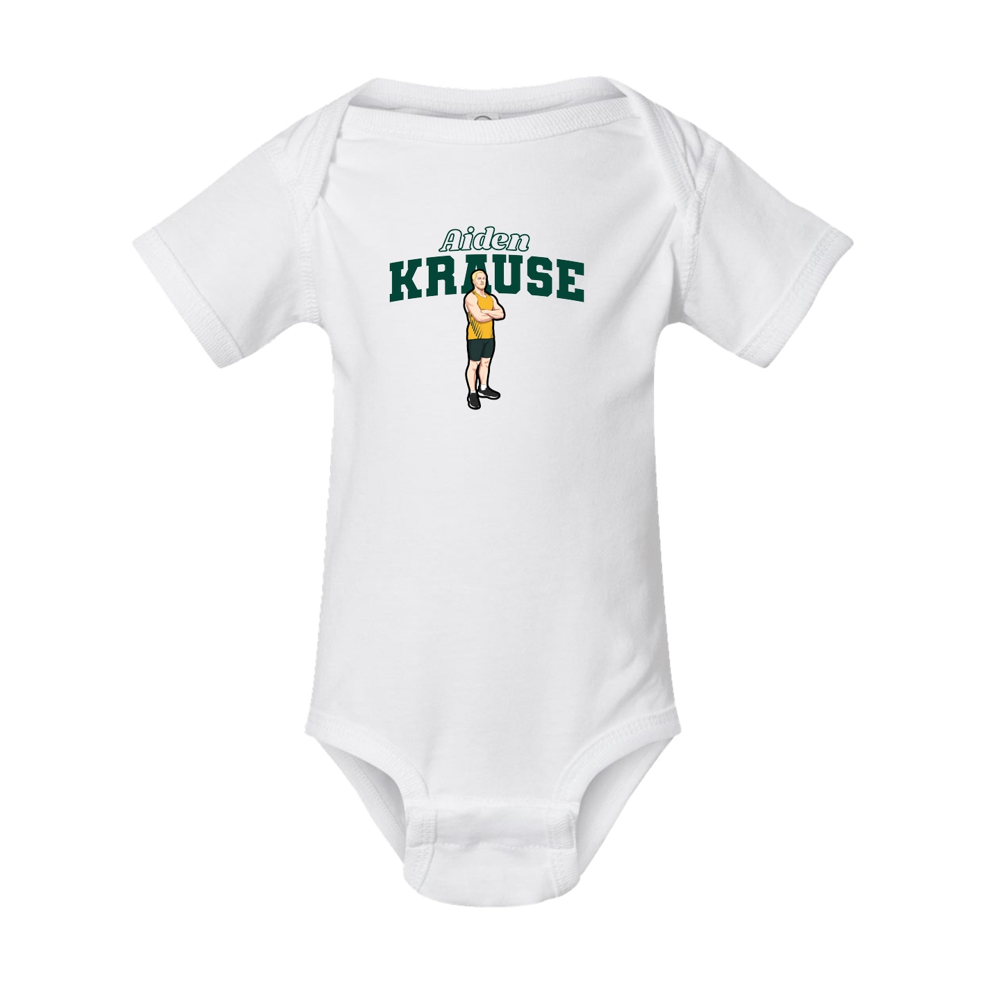 Baby Onesie — Name Arch in White