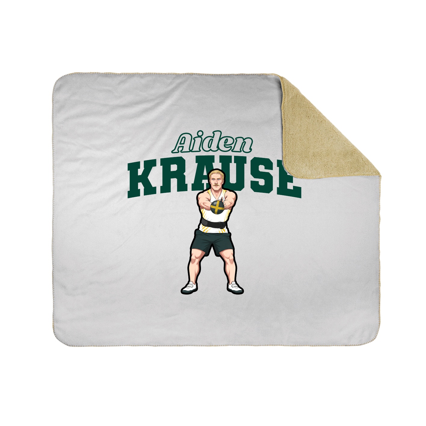 Throw Blanket — Name Arch in White