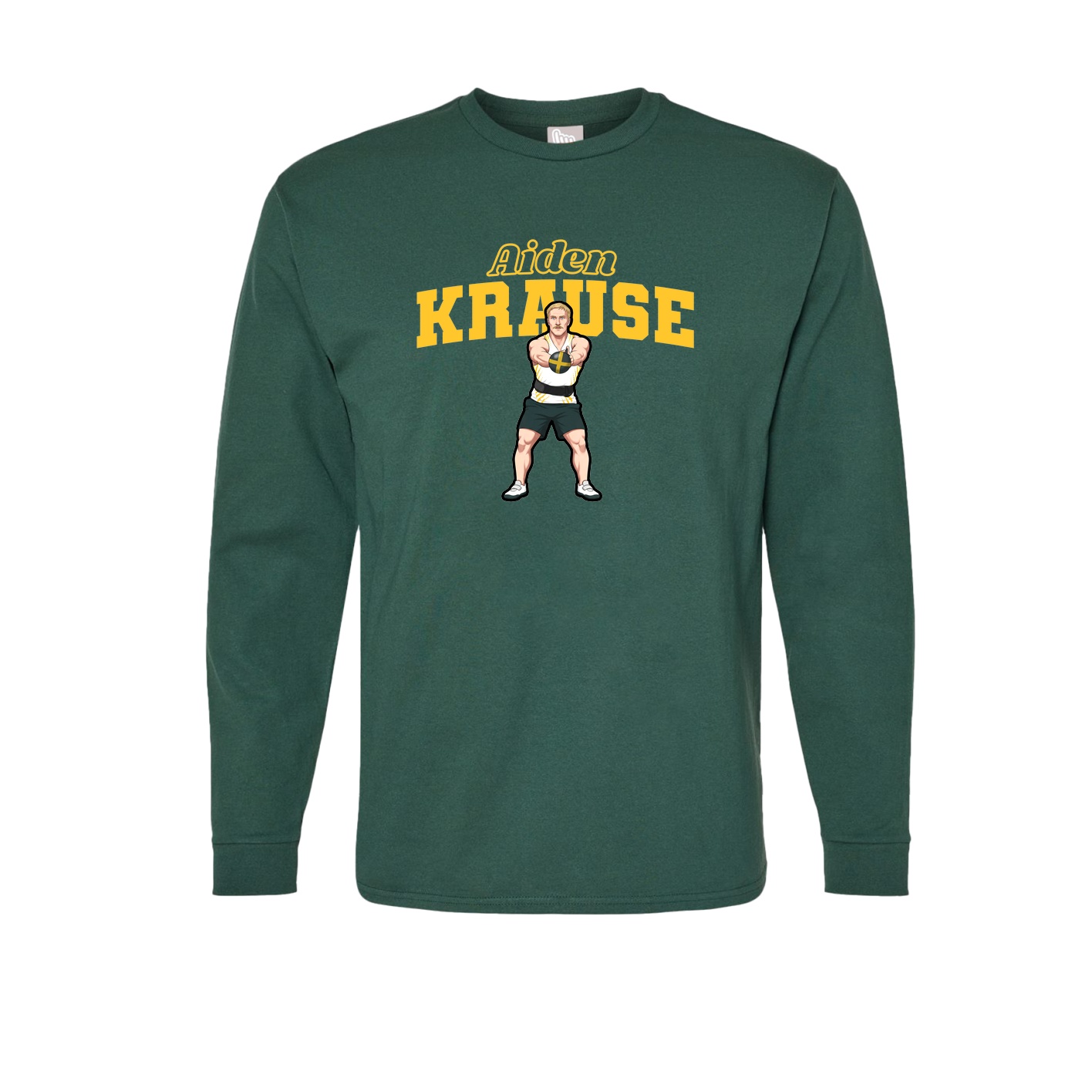 Long Sleeve Tee — Name Arch in Green