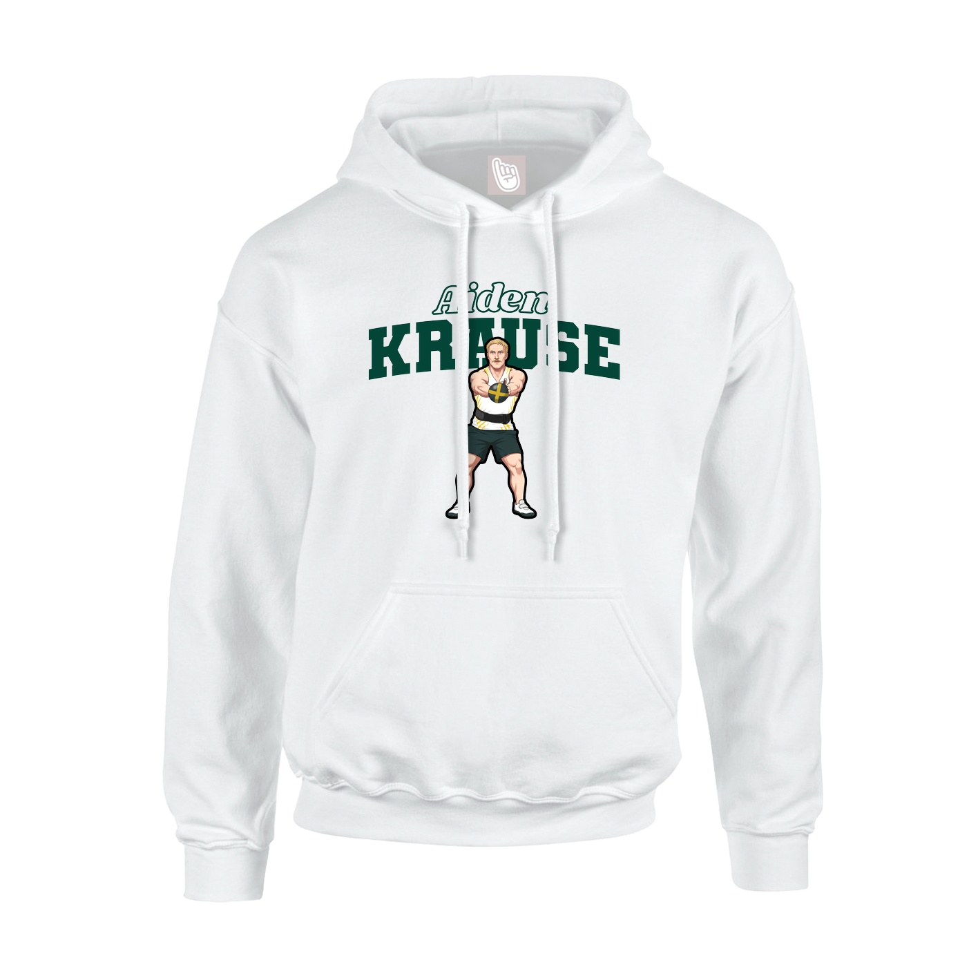 Hoodie — Name Arch in White