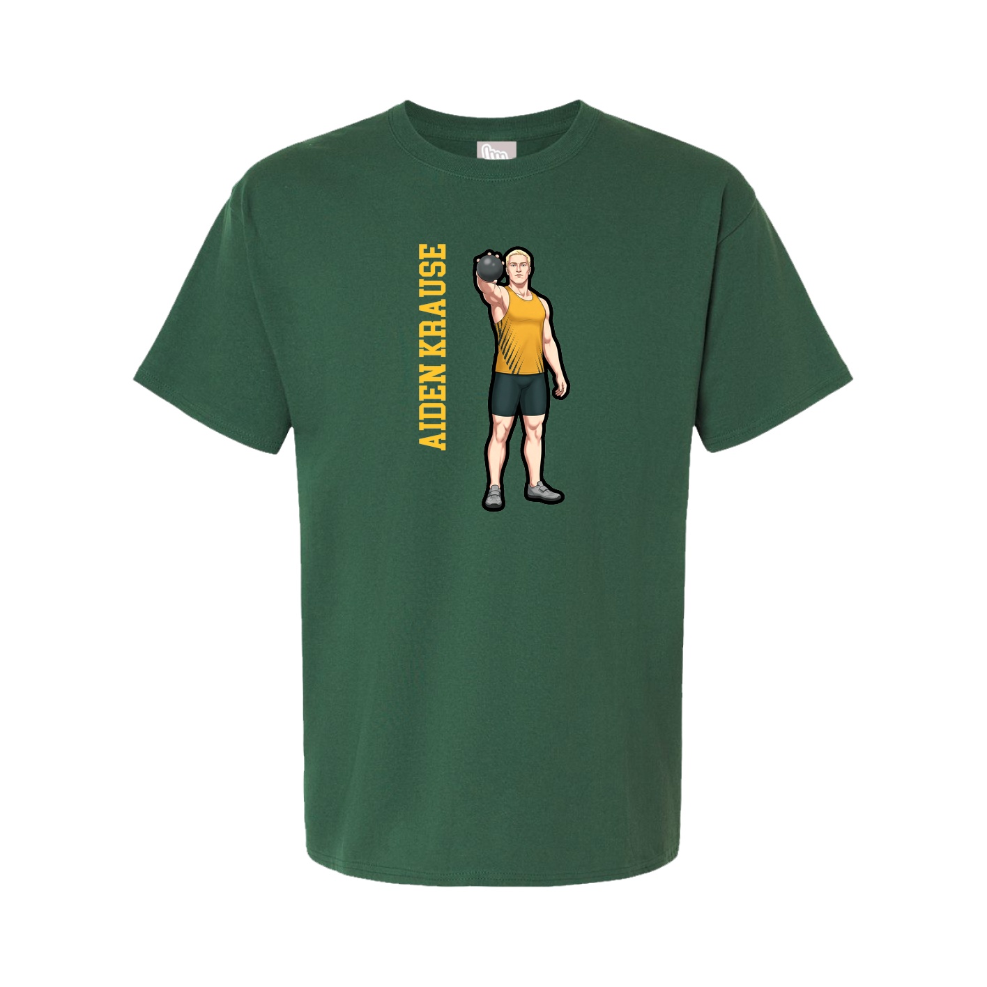 Youth Tee — Name Vertical in Green