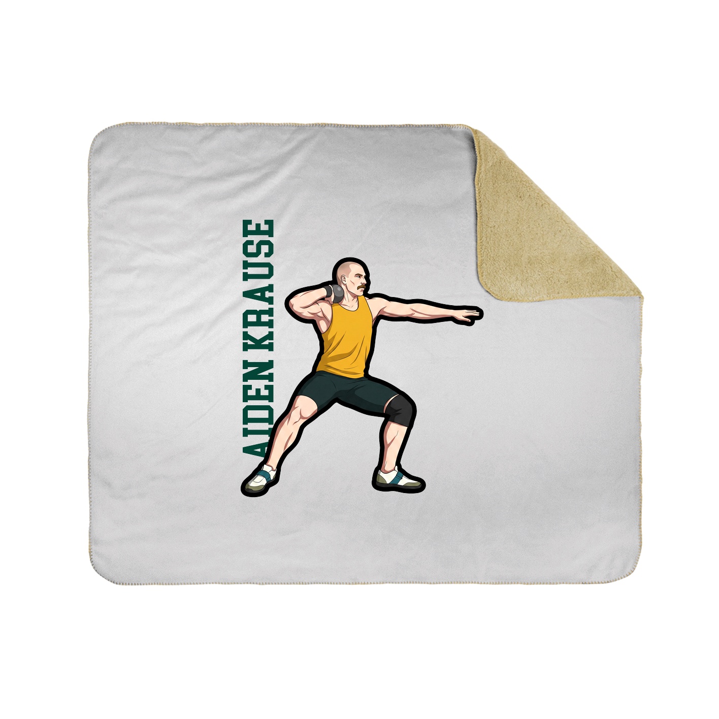 Throw Blanket — Name Vertical in White