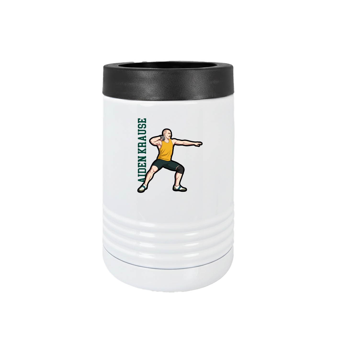 Beverage Holder — Name Vertical in White