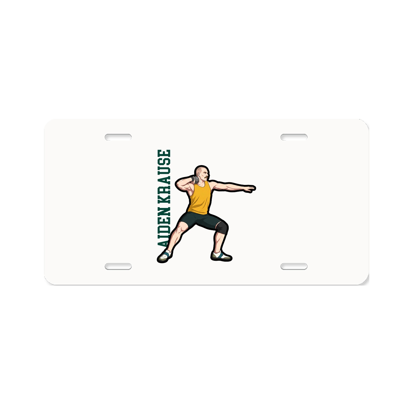 License Plate — Name Vertical in Classic