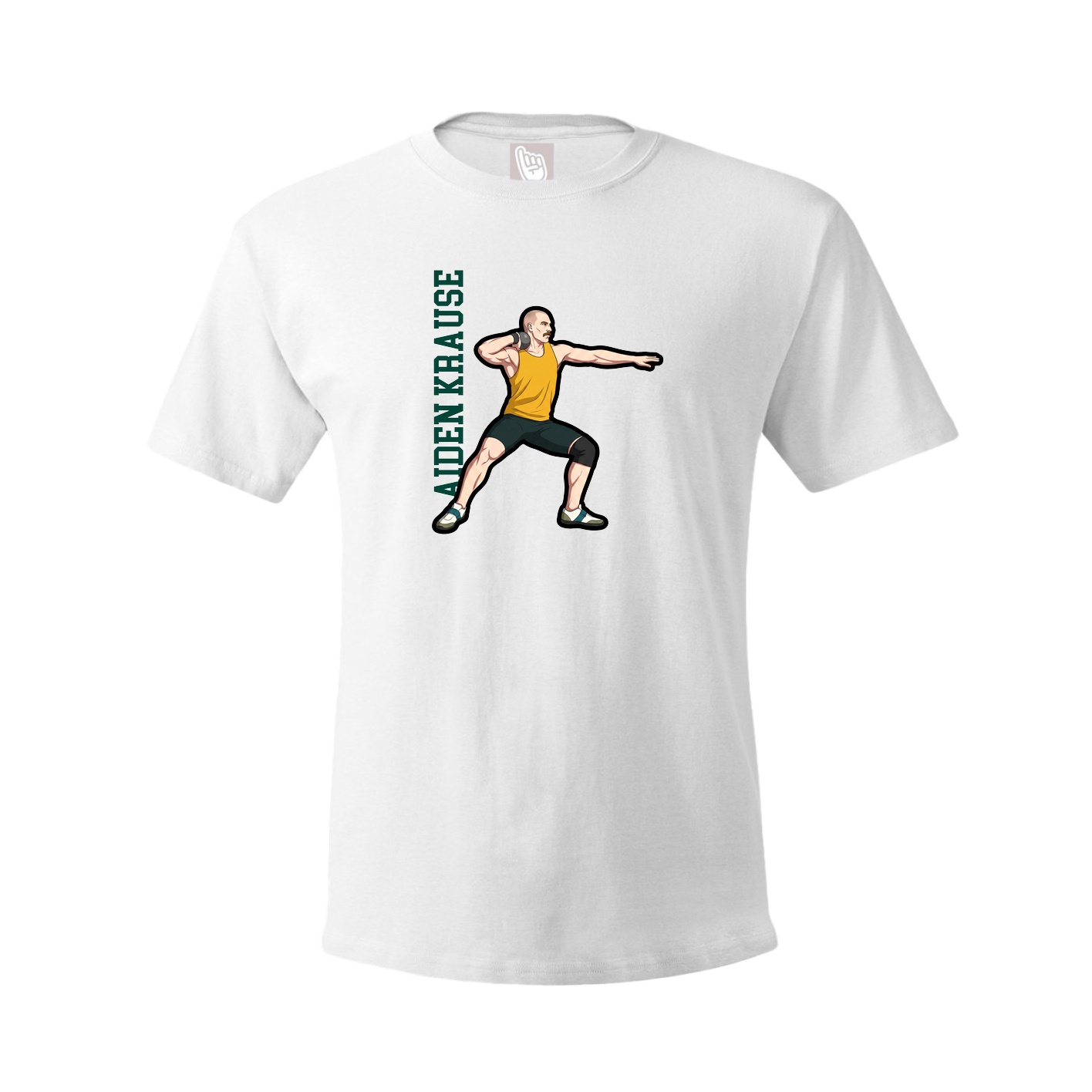 Tee — Name Vertical in White